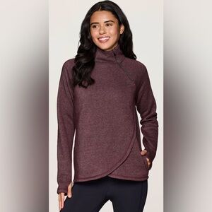 Prime Ready to Roll Fleece Zip Mock Neck Pullover by RBX - maroon